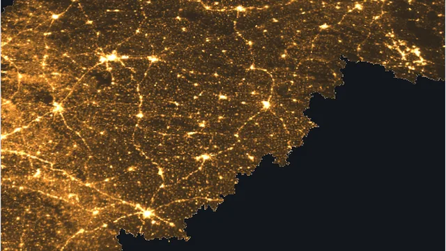 3D night lights map of Maharashtra