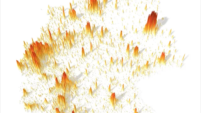 3D population density spike map of Germany