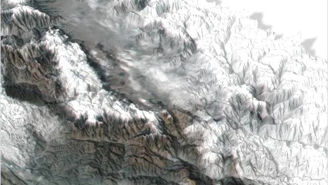 3D satellite view of Jammu and Kashmir