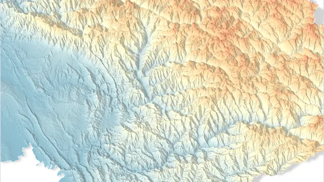 3D terrain map of Himachal Pradesh